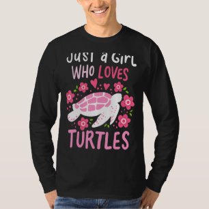 Nur ein Mädchen, das die Schildkröte Liebe T-Shirt
