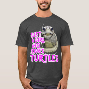 Nur ein Mädchen, das die Schildkröten Liebe T-Shirt