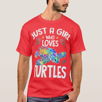 Nur ein Mädchen, das die Schildkröten Liebe T-Shirt