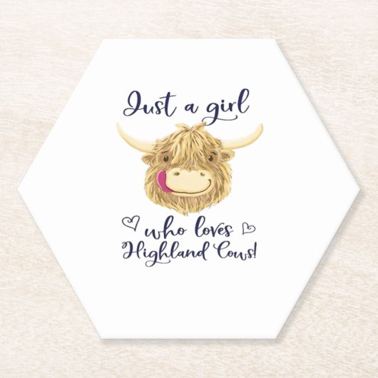 Nur ein Mädchen, das die schottische Hochlandkühe- Untersetzer (Vorderseite)