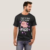 Nur ein Mädchen, das die Schweine Farm Anim Liebe T-Shirt (Vorne ganz)