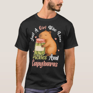 Nur ein Mädchen, das Dillgurken und Capybaras lieb T-Shirt
