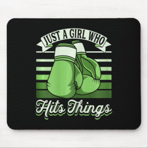 Nur ein Mädchen, das Dinge trifft Kickboxer Mädche Mousepad