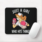 Nur ein Mädchen, das Dinge trifft Krankenpfleger B Mousepad (Mit Mouse)