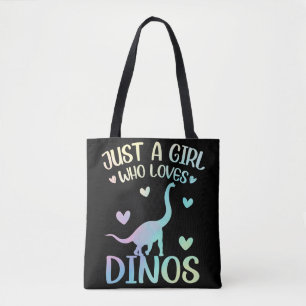 Nur ein Mädchen, das Dinos Niedlich Dinosaurier L Tasche