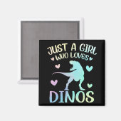 Nur ein Mädchen, das Dinos Niedliche Dinosaurier L Magnet (Vorderseite/Rückseite)