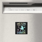 Nur ein Mädchen, das Dinos Niedliche Dinosaurier L Magnet (In Situ (Geschirrspüler))