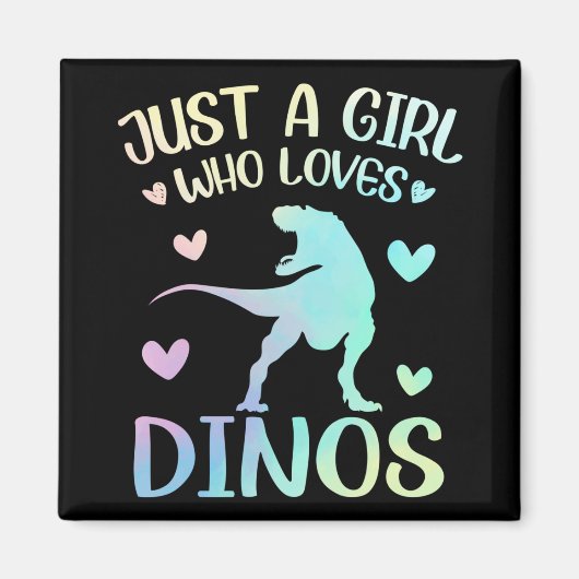 Nur ein Mädchen, das Dinos Niedliche Dinosaurier L Magnet (Vorne)
