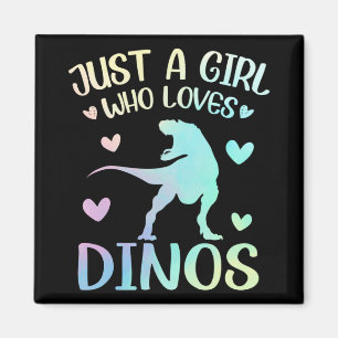 Nur ein Mädchen, das Dinos Niedliche Dinosaurier  Magnet