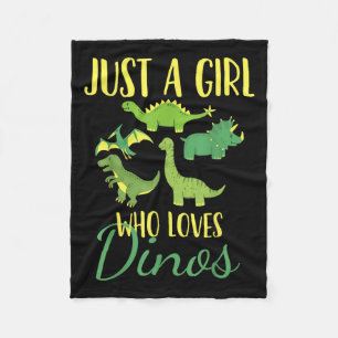 Nur ein Mädchen, das Dinosaurier Liebe Fleecedecke