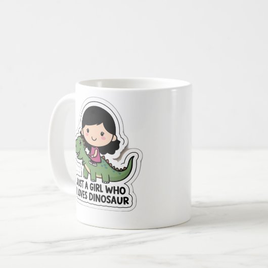 Nur ein Mädchen, das Dinosaurier Liebe Kaffeetasse (Vorderseite Links)