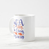 Nur ein Mädchen, das Dinosaurier Liebe Kaffeetasse (Vorderseite Links)