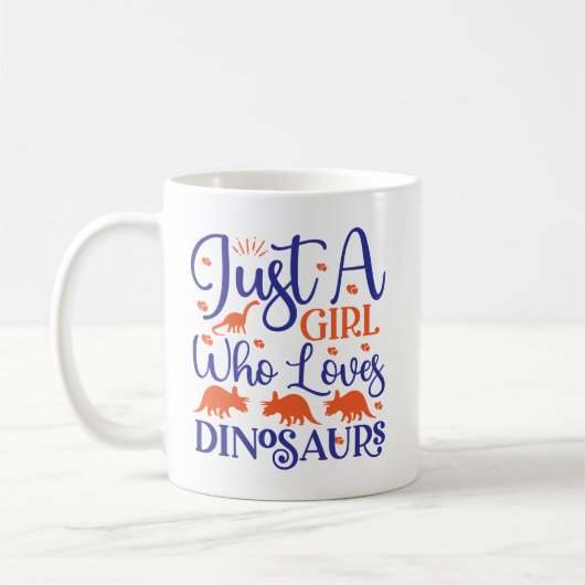 Nur ein Mädchen, das Dinosaurier Liebe Kaffeetasse (Links)