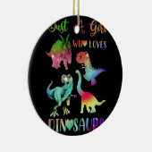 Nur ein Mädchen, das Dinosaurier Liebe Keramik Ornament (Rechts)