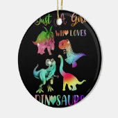 Nur ein Mädchen, das Dinosaurier Liebe Keramik Ornament (Links)