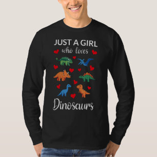 Nur ein Mädchen, das Dinosaurier Liebe, Teen Dinos T-Shirt