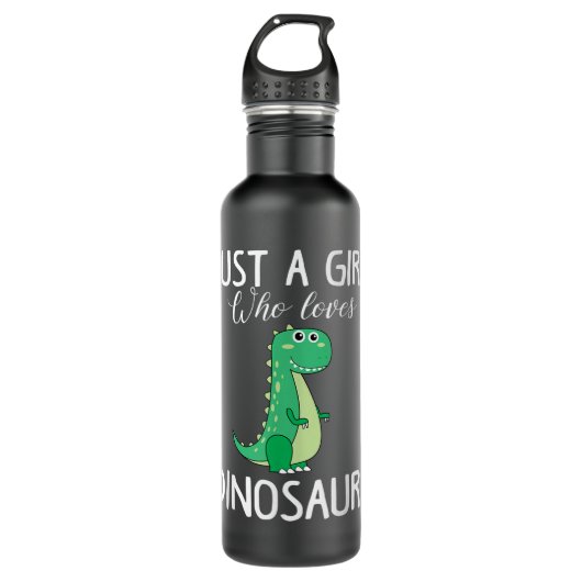 Nur ein Mädchen, das Dinosaurier-Lieben-Geschenk f Edelstahlflasche (Vorderseite)