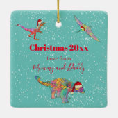 Nur ein Mädchen, das Dinosaurier Personalisiert Li Keramikornament (Rückseite)