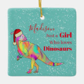 Nur ein Mädchen, das Dinosaurier Personalisiert Li Keramikornament (Vorderseite)