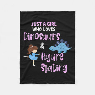 Nur ein Mädchen, das Dinosaurier und Eiskunstlauf Fleecedecke