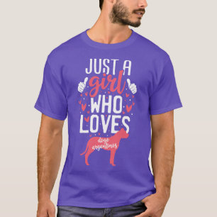 Nur ein Mädchen, das Dogo Argentinos Lieben T-Shirt
