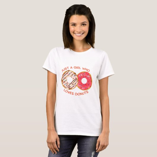 Nur ein Mädchen, das Donuts Lieben, Nationaler Don T-Shirt (Vorne ganz)