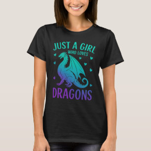 Nur ein Mädchen, das Drachen Lieben - Niedliche Fa T-Shirt