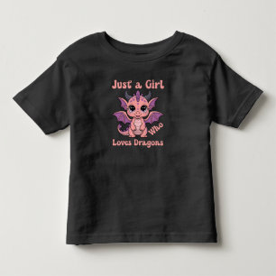 Nur ein Mädchen, das Drachen liebt Kleinkind T-shirt