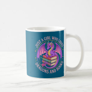 Nur ein Mädchen, das Drachen und Bücher Fantasy Dr Kaffeetasse