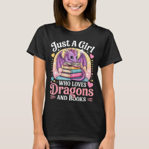 Nur ein Mädchen, das Drachen und Bücher liebt Fant T-Shirt