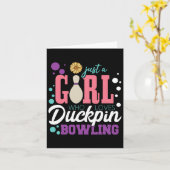 Nur ein Mädchen, das Duckpin-Bowling Liebe Karte (Gelbe Blume)