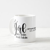 Nur ein Mädchen, das echtes Anwesen Agent offenes Kaffeetasse (Vorderseite Links)