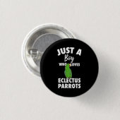 Nur ein Mädchen, das Eclectus Parrot Liebe Button (Vorne & Hinten)