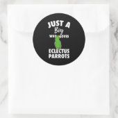 Nur ein Mädchen, das Eclectus Parrot Liebe Runder Aufkleber (Tasche)