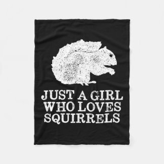 Nur ein Mädchen, das Eichhörnchen Liebe Fleecedecke