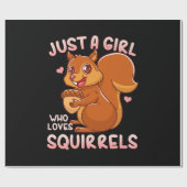 Nur ein Mädchen, das Eichhörnchen Liebe Geschenkpapier (Flach)