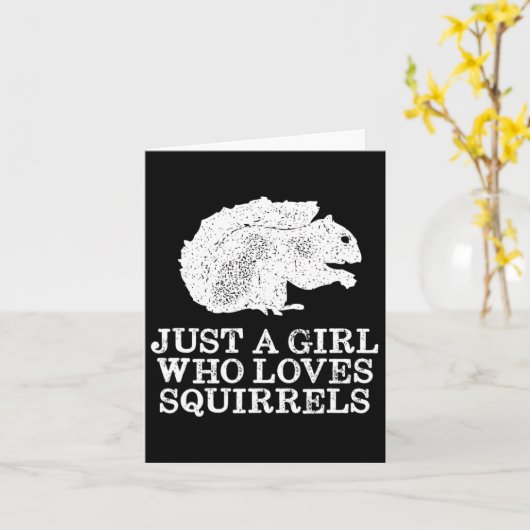 Nur ein Mädchen, das Eichhörnchen Liebe Karte (Gelbe Blume)