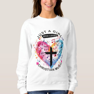 Nur ein Mädchen, das ein Christian-Musik-Shirt lie Sweatshirt