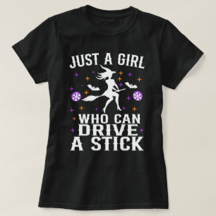 Nur ein Mädchen, das ein heißes Halloween fahren k T-Shirt
