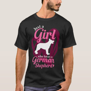 Nur ein Mädchen, das einen deutschen Schäferhund L T-Shirt