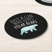 Nur ein Mädchen, das einen Eisbär Liebe Runder Pappuntersetzer (Angewinkelt)