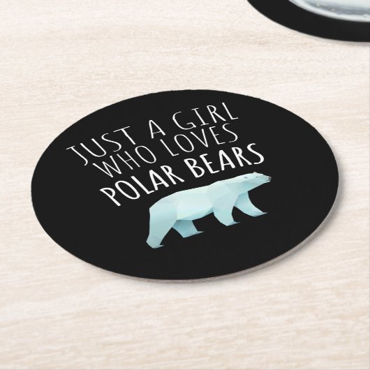 Nur ein Mädchen, das einen Eisbär Liebe Runder Pappuntersetzer (Angewinkelt)