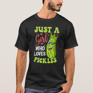 Nur ein Mädchen, das eingelegte Gurken liebt Vegan T-Shirt