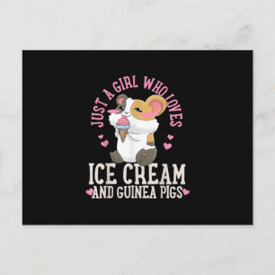 Nur ein Mädchen, das Eis und Guinea Liebe Postkarte