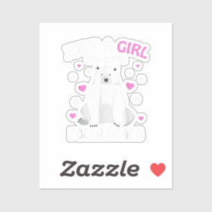 Nur ein Mädchen, das Eisbären Liebe, Girls Polar B Aufkleber