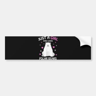 Nur ein Mädchen, das Eisbären Liebe, Girls Polar B Autoaufkleber