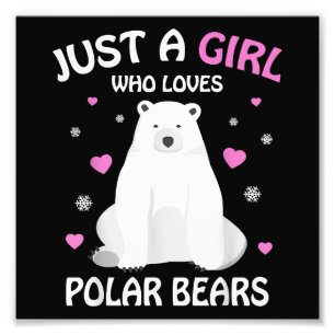 Nur ein Mädchen, das Eisbären Liebe, Girls Polar B Fotodruck