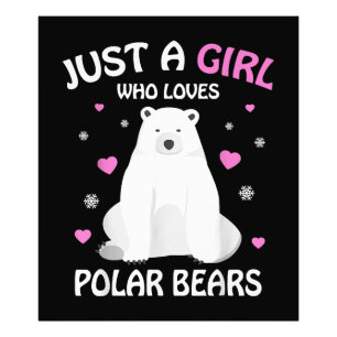 Nur ein Mädchen, das Eisbären Liebe, Girls Polar B Fotodruck