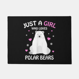 Nur ein Mädchen, das Eisbären Liebe, Girls Polar B Fußmatte