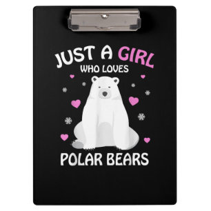 Nur ein Mädchen, das Eisbären Liebe, Girls Polar B Klemmbrett